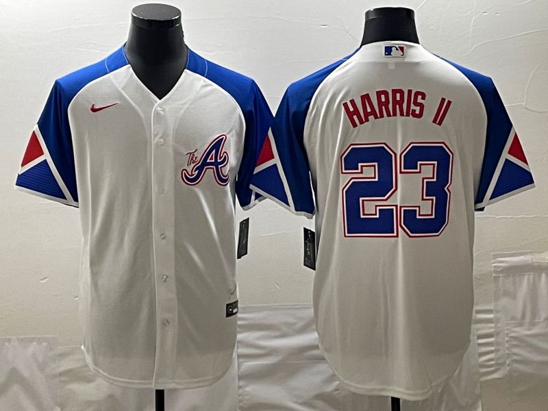Men Atlanta Braves #23 Harris ii White City Edition 2024 Nike MLB Jersey style 1->atlanta braves->MLB Jersey